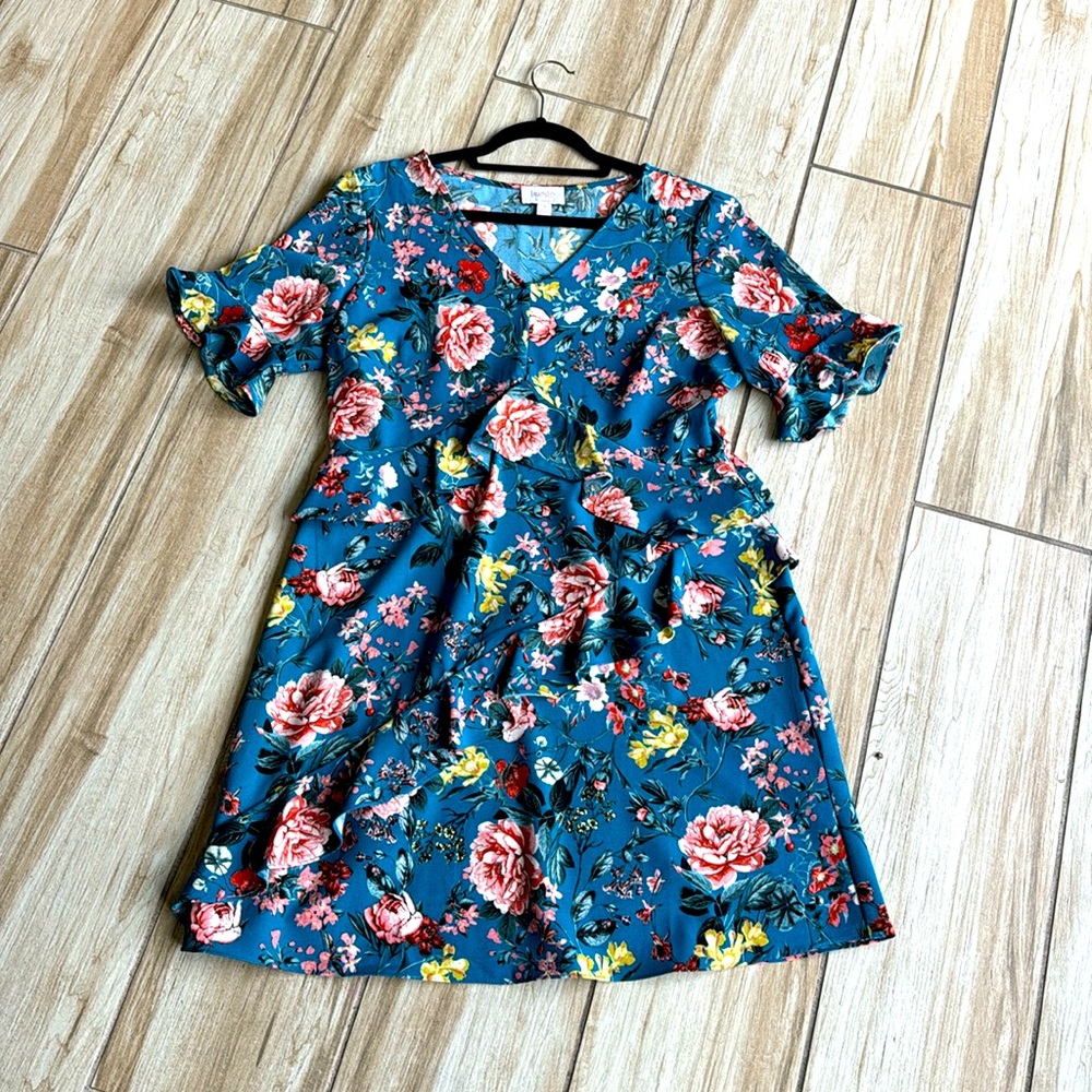 Laundry Blue Floral Dress Size 16
